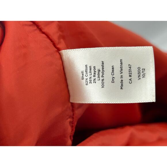 Talbots Linen Blend Pencil Skirt‎ Orange Tan Striped Size 6 - Picture 4 of 10